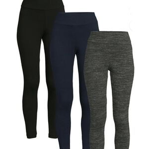 Time and Tru Women's Leggings Set in Black, Navy, and Gray